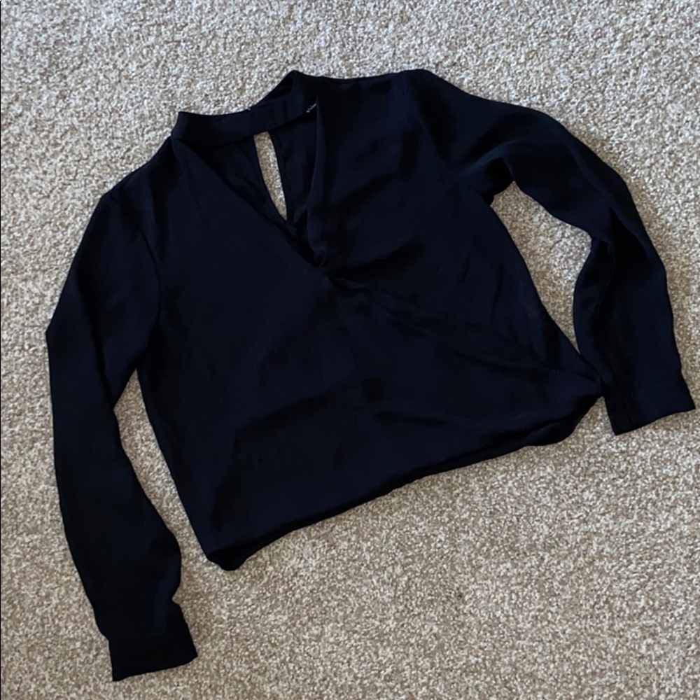 Black choker blouse